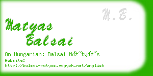 matyas balsai business card